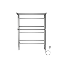 Полотенцесушитель электрический Aquatek Альфа П7, 50/70, с полкой, ширина 50 см, высота 70 см, диммер справа, хром, AQ EL RRP0770CH