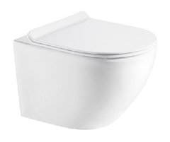 Подвесной безободковый унитаз Azario Fora AZ-0067, крышка микролифт, белый