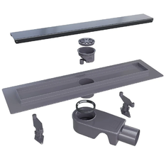 Дренажный канал RGW Shower Drain SDR-31B, 40 см, решетка черная, 47213140-04