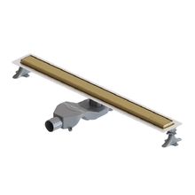 Дренажный канал Boheme Premium Linear, 80 см, в комплекте с решеткой под плитку, цвет матовое золото, 982-80-MG