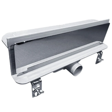 Дренажный канал Berges Basic 330 090308, 33 см, пристенный, выпуск горизонтальный, нержавеющая сталь, цвет матовый хром