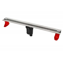 Душевой лоток Berges Super Slim 090054, 80 см, матовый хром, подрезной, вертикальный выпуск