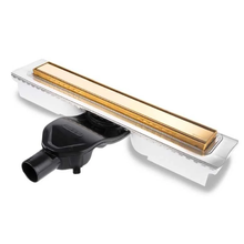 Душевой лоток Berges B1 Keramik 600 092117, выпуск горизонтальный, решетка золото глянец