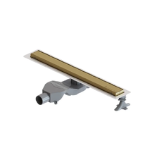 Дренажный канал Boheme Premium Linear, 60 см, в комплекте с решеткой под плитку, цвет матовое золото, 982-60-MG