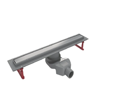 Дренажный канал Timo Basic Line 65 см с решеткой под плитку, цвет сталь, BLPG-65 S50R