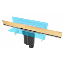 Душевой лоток Berges Wall 600 092056, выпуск вертикальный, решетка золото глянец