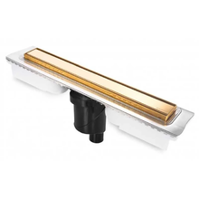 Душевой лоток Berges B1 Keramik 700 092018, выпуск вертикальный, решетка золото глянец