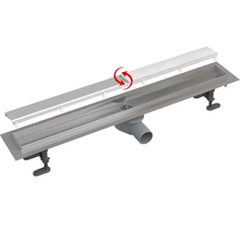 Дренажный канал Alcaplast APZ13-DOUBLE9-650, 65 см, с решеткой и опорами, цвет хром