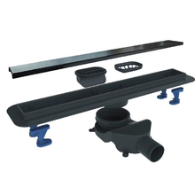 Дренажный канал BelBagno Luce BB-LD-LUCE-70-NERO, 70 см, с решеткой под плитку, цвет черный матовый