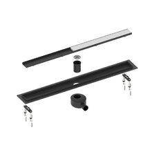 Дренажный канал Timo Drain System DS230209/03, 90 см, с двусторонней панелью под плитку, цвет черный матовый