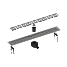 Дренажный канал Timo Drain System DS230108/00, 80 см, с перфорированной решеткой lines, хром