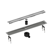 Дренажный канал Timo Drain System DS230107/01, 70 см, с перфорированной решеткой lines, цвет сатин