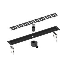 Дренажный канал Timo Drain System DS230106/03, 60 см, с перфорированной решеткой lines, черный матовый