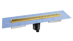 Дренажный канал Berges B1 Antik 800 092026, 80 см, выпуск вертикальный, решетка золото глянец