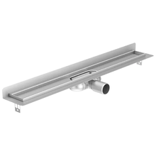 Душевой канал Aco Showerdrain C, 9010.88.33, 110 см, без решетки, с вертикальным фланцем, высота 65 мм, цвет нержавеющая сталь