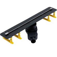 Душевой лоток Allen Brau Liberty 9.50001.SS 750 мм, с щелевой вставкой из нержавеющей стали, цвет черный