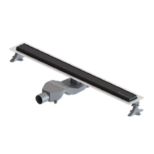 Дренажный канал Boheme Premium Linear, 80 см, в комплекте с решеткой под плитку, цвет черный, 982-80-B