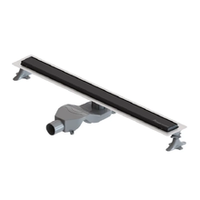 Дренажный канал Boheme Premium Linear, 60 см, в комплекте с решеткой под плитку, цвет черный, 982-60-B