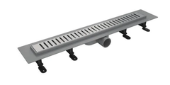 Дренажный канал Timo Smart 70 см с решеткой Strip, цвет сталь, SM-SG70-LS40(DRY)
