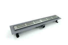 Дренажный канал Timo Smart 60 см с решеткой Double Gap под плитку, цвет сталь, SM-DGG60-LS40(DRY)
