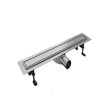 Дренажный канал Timo Drain Premium 70 см с решеткой под плитку, цвет сталь, DP-PG70-RS50(DRY)