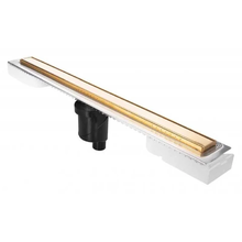 Душевой лоток Berges B1 Keramik 800 092019, выпуск вертикальный, решетка золото глянец