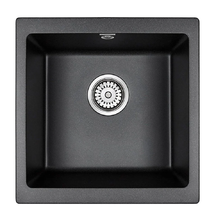 Мойка кухонная Paulmark Gera PM104546-BLM, 45 см, кварцевая, черный металлик