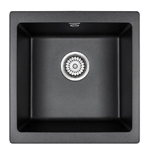Мойка кухонная Paulmark Gera PM104546-BL, 45 см, кварцевая, черный