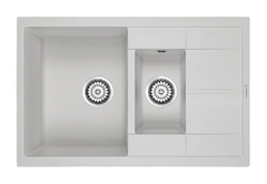 Мойка кухонная Paulmark Feste PM237850-WH, 77.5 см, кварцевая, белый