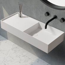 Раковина Abber Stein AS2648, 80 см, подвесная, искусственный камень, цвет белый матовый