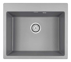 Мойка кухонная Paulmark Kante PM106052-GRM, 60 см, кварцевая, серый металлик