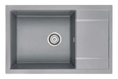 Мойка кухонная Paulmark Flugen PM317850-GRM, 78 см, кварцевая, серый металлик