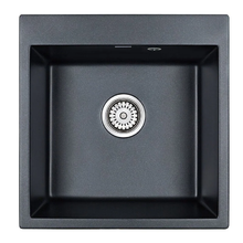 Мойка кухонная Paulmark Praktisch PM105152-BLM, 51 см, кварцевая, черный металлик