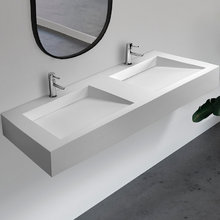 Раковина Abber Stein AS2643-1.2, 120 см, подвесная, с донным клапаном, искусственный камень, цвет белый матовый