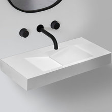 Раковина Abber Stein AS2641, 100 см, подвесная, с донным клапаном, искусственный камень, цвет белый матовый