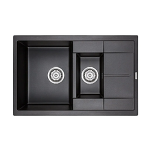 Мойка кухонная Paulmark Feste PM237850-BL, 77.5 см, кварцевая, черный