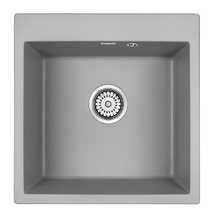 Мойка кухонная Paulmark Praktisch PM105152-GRM, 51 см, кварцевая, серый металлик