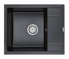 Мойка кухонная Paulmark Optimum PM216050-BLM, 60 см, кварцевая, черный металлик