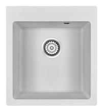 Мойка кухонная Paulmark Kante PM104651-WH, 46.5 см, кварцевая, белый