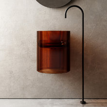 Раковина Abber Kristall AT2704Opal, 42 см, подвесная, с донным клапаном, цвет коричневый