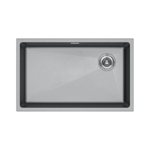 Мойка кухонная Paulmark Lumi LU74SK-GRM, 74 см, искусственный камень, цвет серый металлик