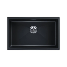 Мойка кухонная Paulmark Lumi LU74-BLM, 74 см, искусственный камень, цвет черный металлик