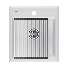 Мойка кухонная Paulmark Stepia 45 PM114651-WH+R375-BS, искусственный камень, с ролл-матом Step, белый