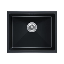 Мойка кухонная Paulmark Lumi LU55-BLM, 55 см, искусственный камень, цвет черный металлик