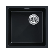 Мойка кухонная Paulmark Lumi LU45SK-BLM, 45 см, искусственный камень, цвет черный металлик