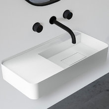 Раковина Abber Stein AS2627-0.8, 80 см, подвесная, искусственный камень, цвет белый матовый