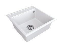 Мойка кухонная Paulmark Stepia-500 PM115051-WH, 50 х 51 см, кварцевая, белая