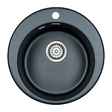 Мойка кухонная Paulmark Gelegen PM404800-BLM, 48 см, кварцевая, черный металлик