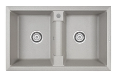 Мойка кухонная Paulmark Tandem PM238150-GR, 81 см, кварцевая, серый