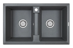 Мойка кухонная Paulmark Tandem PM238150-DG, 81 см, кварцевая, графит